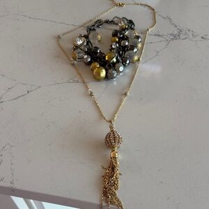 Lilly Pulitzer  Gold and Silver Tassel Necklace